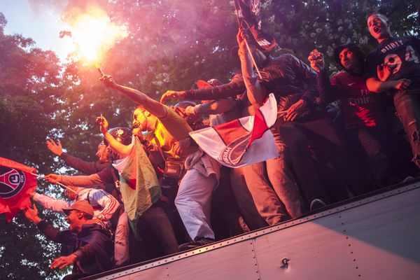 Place du Trocadero le 13 mai 2013. Rassemblement en l'honneur du club PSG.