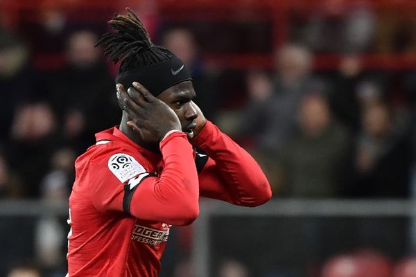 L'attaquant dijonnais Mama Balde a marqué lors du match DFCO-Monaco le 22 février 2020.