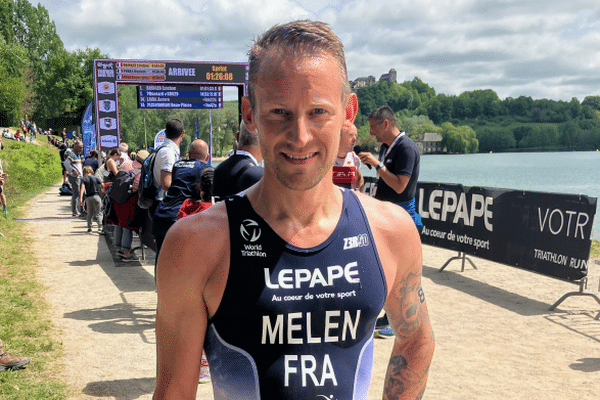 Nicolas Melen lors du Triatlon militaire de Brive