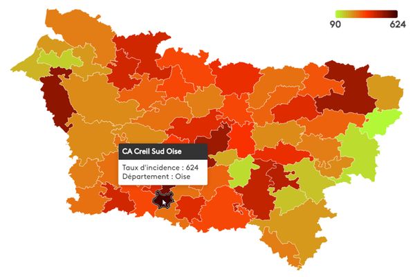 Le taux d'incidence est très disparate à l'intérieur même des départements picards