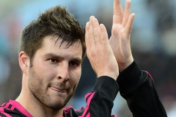 André-Pierre Gignac le 6 janvier 2013 au stade védrome- photo Boris Horvat -Afp