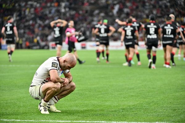 La déception du Luzien demi de mêlée à l'UBB, Maxime Lucu, à la fin du match.