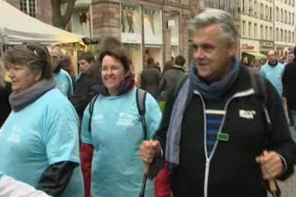 Jean-Luc Loiseau lors d'une marche de préparation fin avril à Strasbourg