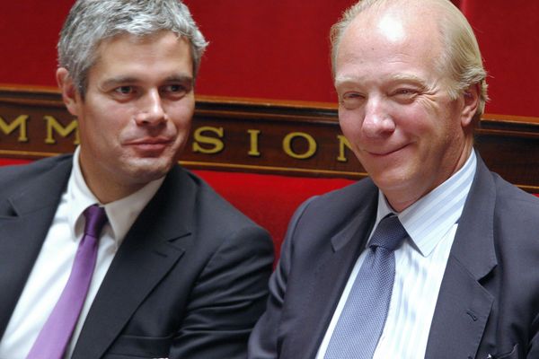 Les sarkozystes Laurent Wauquiez et Brice Hortefeux, hier ministres, aujourd'hui respectivement président et vice-président de la région Auvergne-Rhône-Alpes.