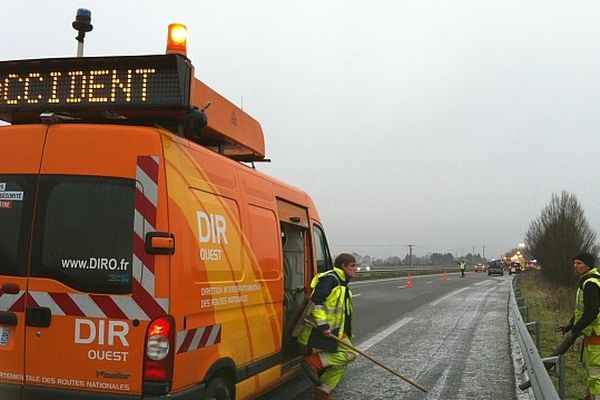 Sur une route de Mayenne ce matin 