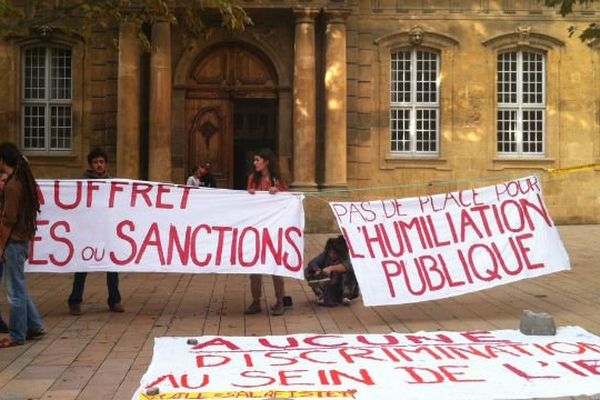 Manifestation des étudiants à Sciences-Po Aix