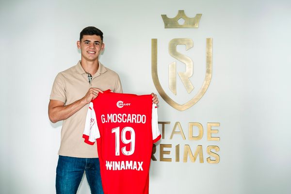 Le brésilien Gabriel Moscardo arrive au Stade de Reims.