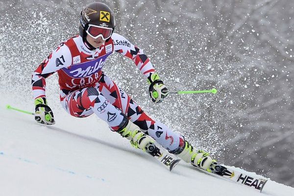 L'autrichienne Anna Veith à Meribel en slalom géant le 22 mars 2015. 