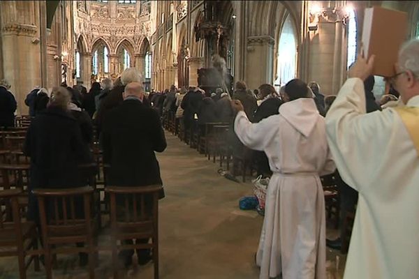 La messe célébrée le 25 décembre 2017 en l'église Saint-Pierre de Caen