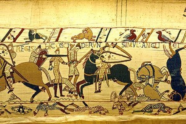 Hastings la bataille de Normands victorieux est le coeur de la tapisserie de Bayeux... objets de propagande propagée par le demi-frère de Guillaume.