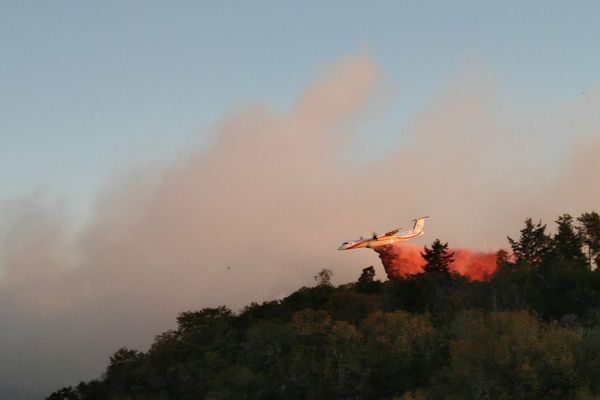 Un Dash en intervention sur un feu de forêt, le 19 septembre 2019 dans le nord de la Haute-Vienne