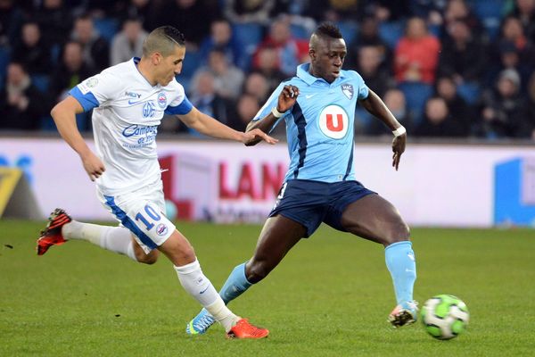 Le Caennais Fayçal Fajr (à gauche) et le Havrais Benjamin Mendy