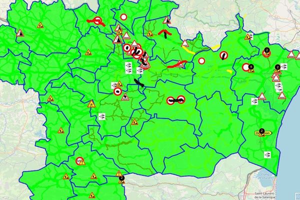 2 jours après les inondations, de nombreuses routes secondaires sont encore impraticables ou à circulation réduite dans l'Aude.