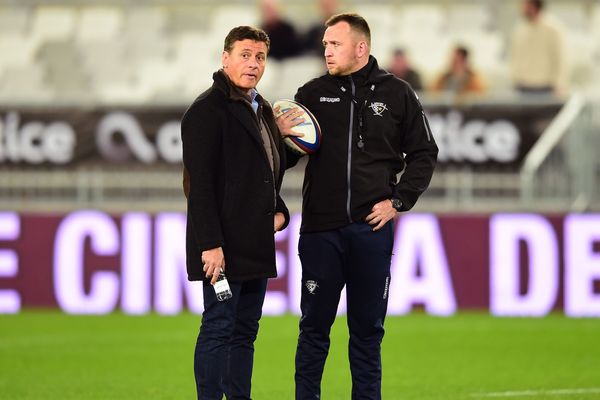 Laurent Marti et Rory Teague lors du match face à Toulouse.