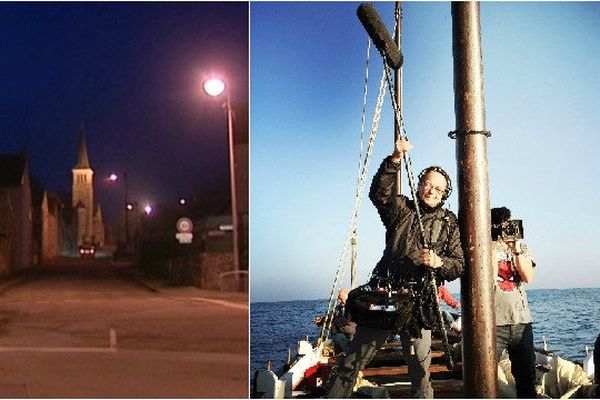 Sur la photo de gauche : la commune de Brasles dans l'Aisne. Sur la photo de droite : Edouard Gilles et Laurent Sbasnik, caché par le mat du bateau, lui aussi victime de l'accident, sur un tournage des Carnets de Julie au Pays basque qui sera diffusé le 18 mars prochain sur France 3.