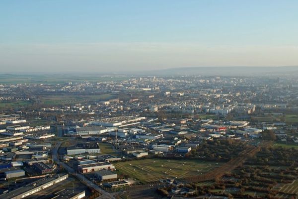 Vue aérienne de Reims, Champagne-Ardenne