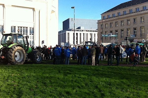 Manifestation des agriculteurs à l'appel de la FNSEA et des JA à Caen ce mercredi 16 janvier 