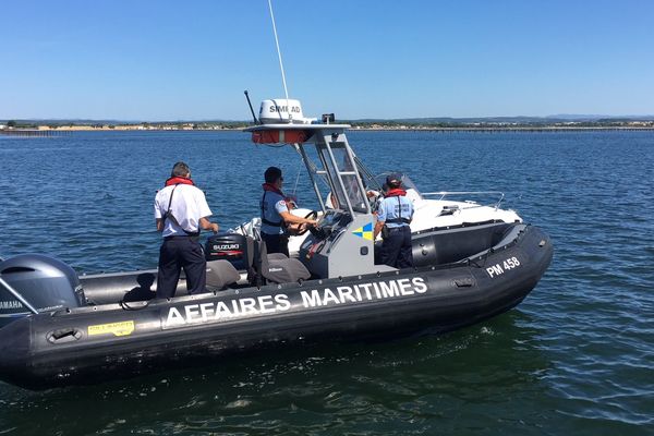 Lagune de Thau (Hérault) - les Affaires maritimes en patrouille - 19 juin 2018.