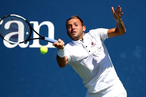 Lucas Pouille lors du match contre Daniel Evans, le 29 août, à New-York, pendant le 2e tour de l'US Open.