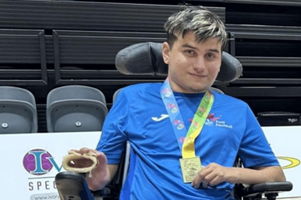 Tristan Le Beller, double champion du monde foot-fauteuil