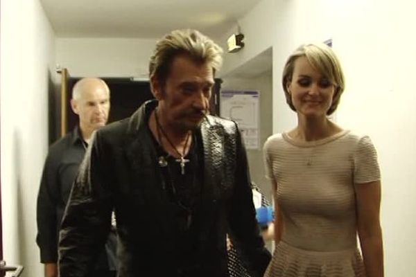 Johnny Hallyday et Laeticia en 2012 à l'Arena de Montpellier