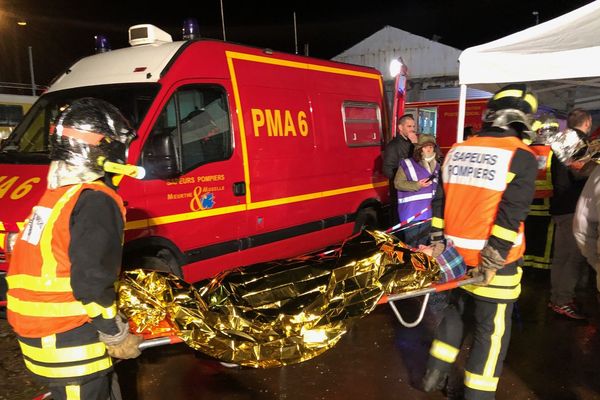 Important dispositif de secours déployé lors d'un exercice "type Orsec" à la gare de Blainville-sur-l'Eau, mercredi 13 mars 2019.