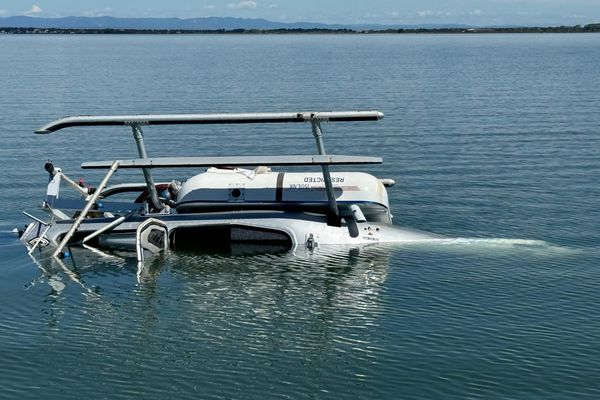 Peyriac-de-Mer (Aude) - un hélicoptère de l'EID s'écrase dans l'étang de Bages - 3 mai 2024.