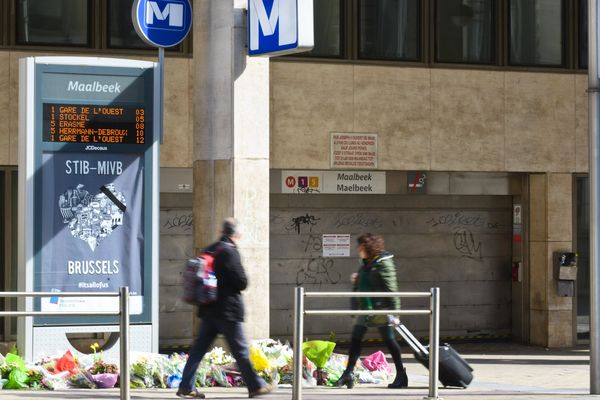 Un kamikaze s'est fait exploser dans la station de métro Maelbeek, le 22 mars 2016 à Bruxelles. 