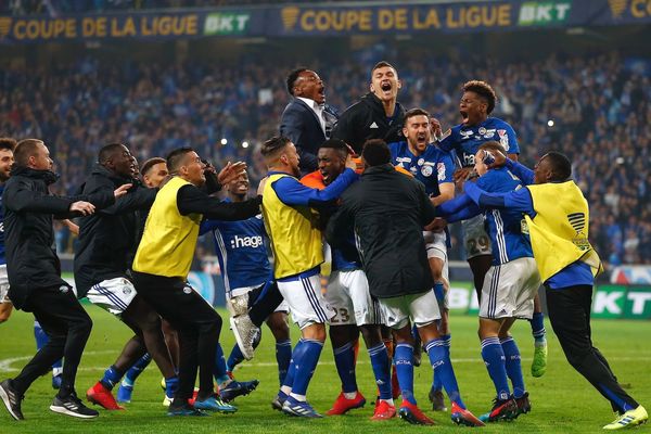 La joie des Strasbourgeois à la fin de la séance de tirs au but.