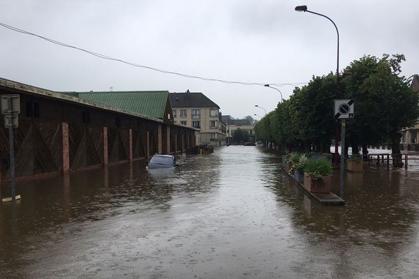 Inondations à Vimoutiers ce mardi 12 juin 2018