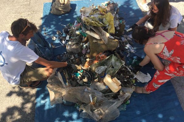 Récupération des déchets en mer par l'association Vent debout