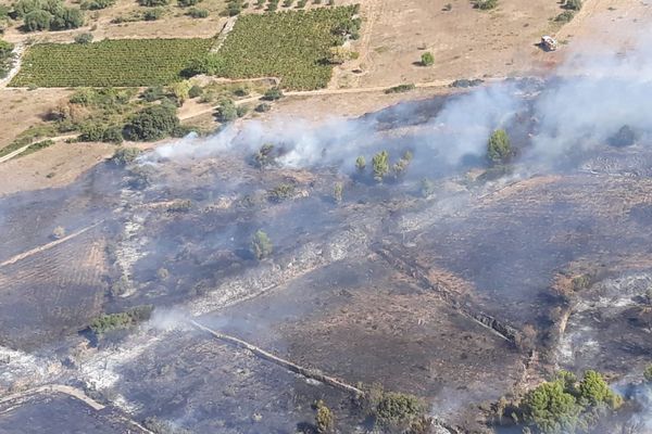 Quarante (Hérault) - un incendie a détruit 2 hectares de végétation - 24 septembre 2018.