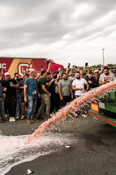 Action des agriculteurs français au Boulou contre les vins importés d'Espagne en 2023