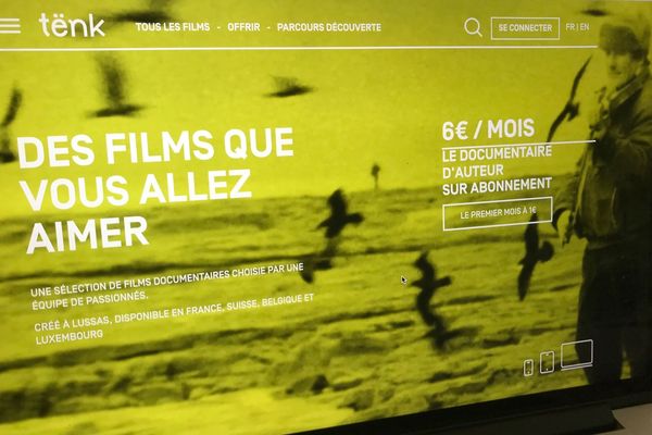 La page d'accueil de Tënk, plateforme SVod de films documentaires d'auteur