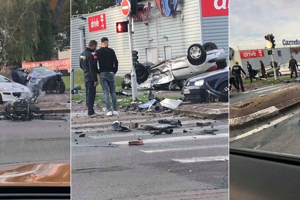 La course-poursuite s'est achevée à l'angle de la rue de l'Yser et du boulevard Schumann à Tourcoing.