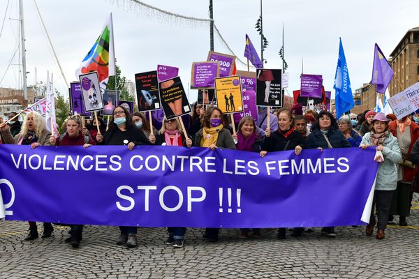 Manifestation le 27 novembre dernier sur le Vieux port, lors de la journée internationale pour l'élimination des violences faites aux femmes.