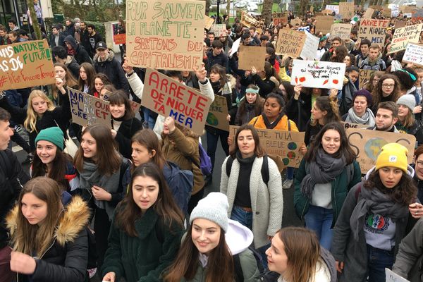 Plusieurs centaines de jeunes marchent pour le climat à Nantes/15 mars 2019