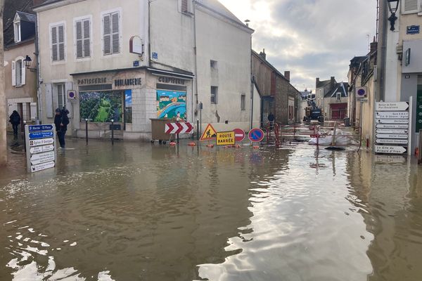 Inondation à Cloyes-les-Trois-Rivières, en Eure-et-Loir