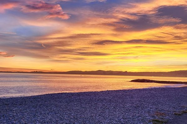 Coucher de soleil photographié depuis Cagnes-sur-Mer