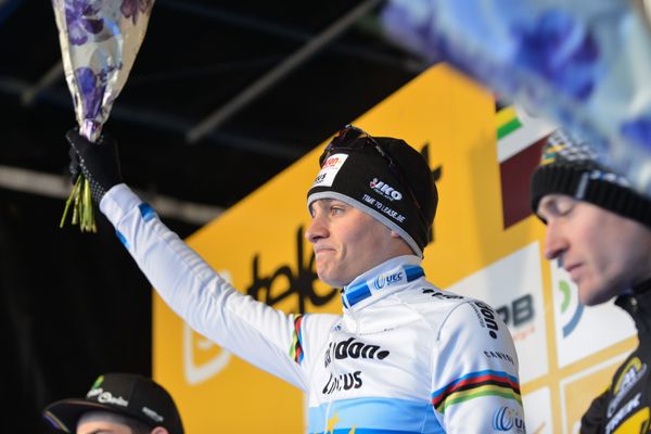 Mathieu Van Der Poel lors de la coupe du monde de cyclo-cross, le 21 janvier 2018