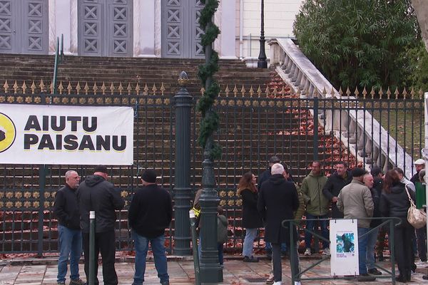 L'association de défense des "prisonniers politiques", Aiutu paisanu, a tenu une conférence de presse, ce samedi 14 décembre 2024, devant le palais de justice de Bastia, pour demander la "libération immédiate" de Stéphane Ori.