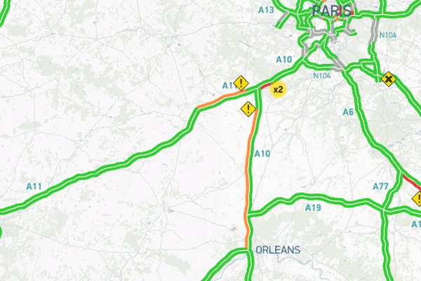 Trafic chargé sur l'A10 après un accident de poids lourd - 11h 15 - 6 août 2015