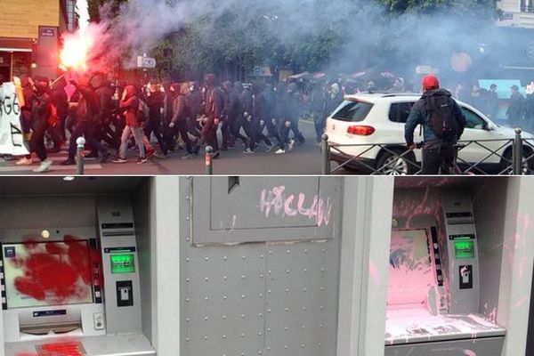 Des banques de la rue Gambetta à Lille ont été ciblées par les manifestants.