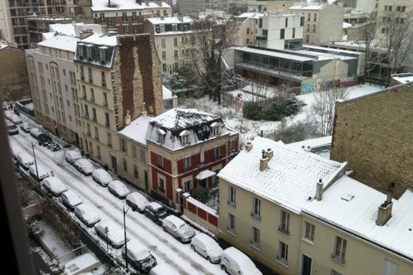 les hauts de Belleville et la place des Fêtes sous la neige