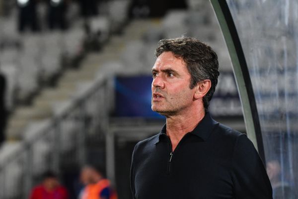 Sylvain Ripoll pendant les qualifications pour le Championnat d'Europe UEFA des moins de 21 ans, Quart de finale : France U21 vs Ukraine U21, disputé au Stade Cluj Arena, le 2 juillet 2023