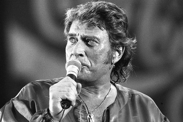 Johnny Hallyday lors du concert de ses 50 ans au Parc des Princes. Photo Laurent Lagneau