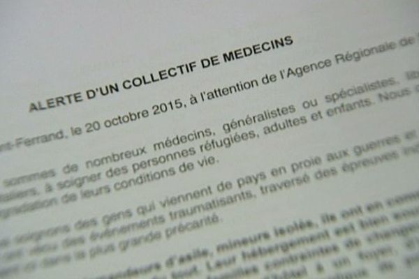 Le texte a été déposé mardi 20 octobre à l'Agence régionale de Santé, à Clermont-Ferrand.