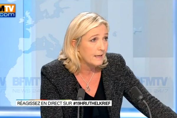 Marine Le Pen sur BFM Tv ce lundi soir.