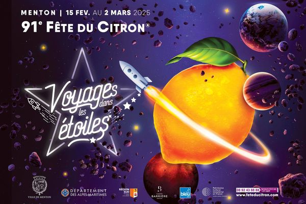 L'affiche de la Fête du citron 2025, "Voyage dans les étoiles".