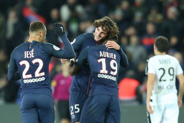 Adrien Rabiot, auteur d'un but lors du match PSG/Rennes, le 6 novembre 2016.